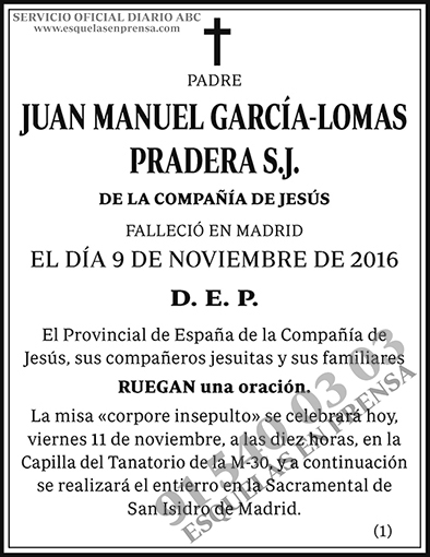 Juan Manuel García-Lomas Pradera S.J.